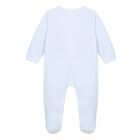 Baby Boys Blue Ribbed Babygrow, 2, hi-res