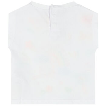 Younger Girls White Logo T-Shirt