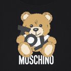 Girls Black Teddy Bear Logo T-Shirt, 4, hi-res