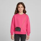 Girls Pink Handbag Sweatshirt, 1, hi-res
