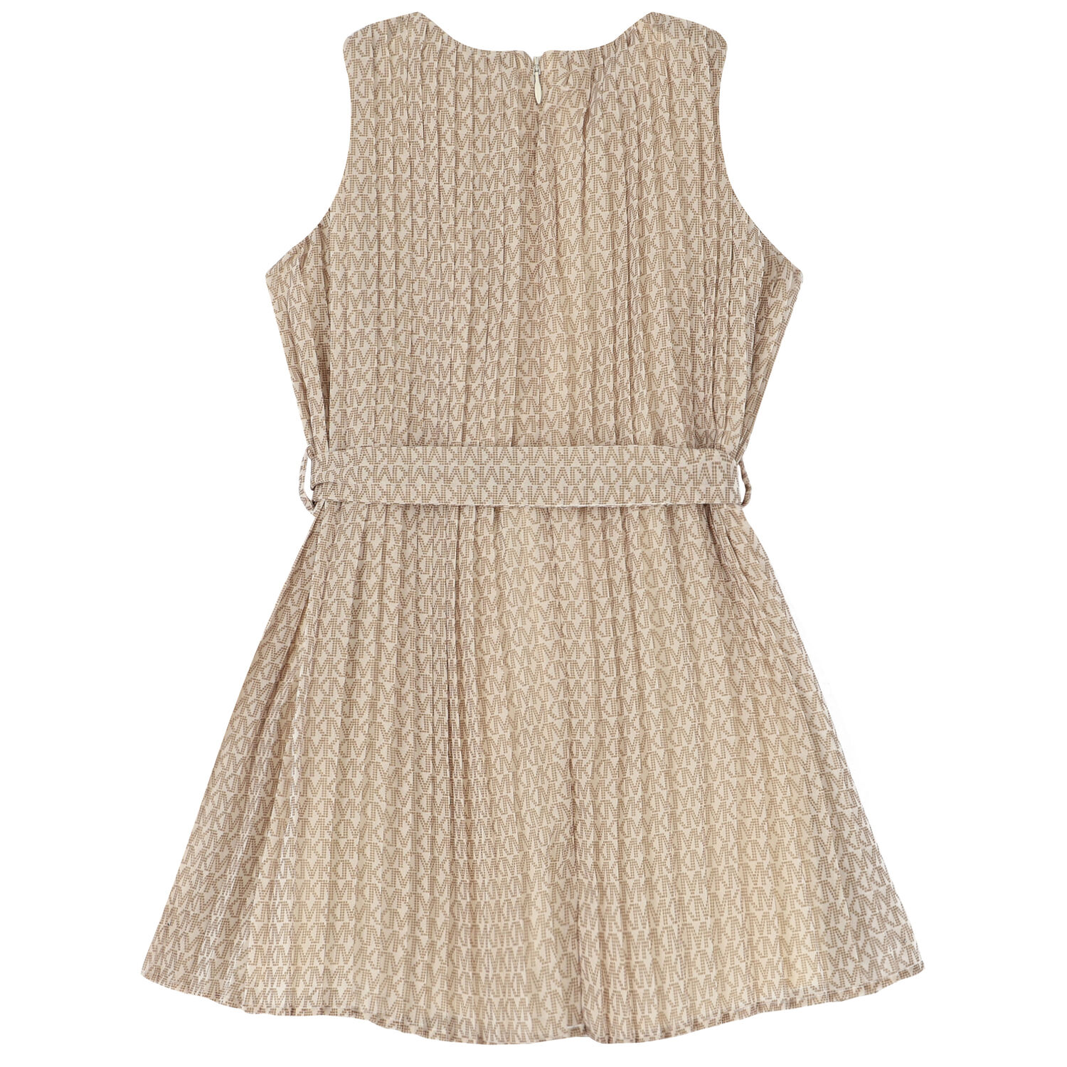 Girls Ivory Logo Pleated Chiffon Dress, 1, hi-res image number null