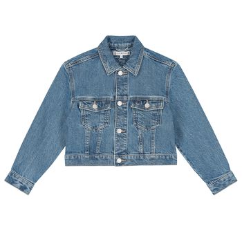 Girls Blue Logo Denim Jacket