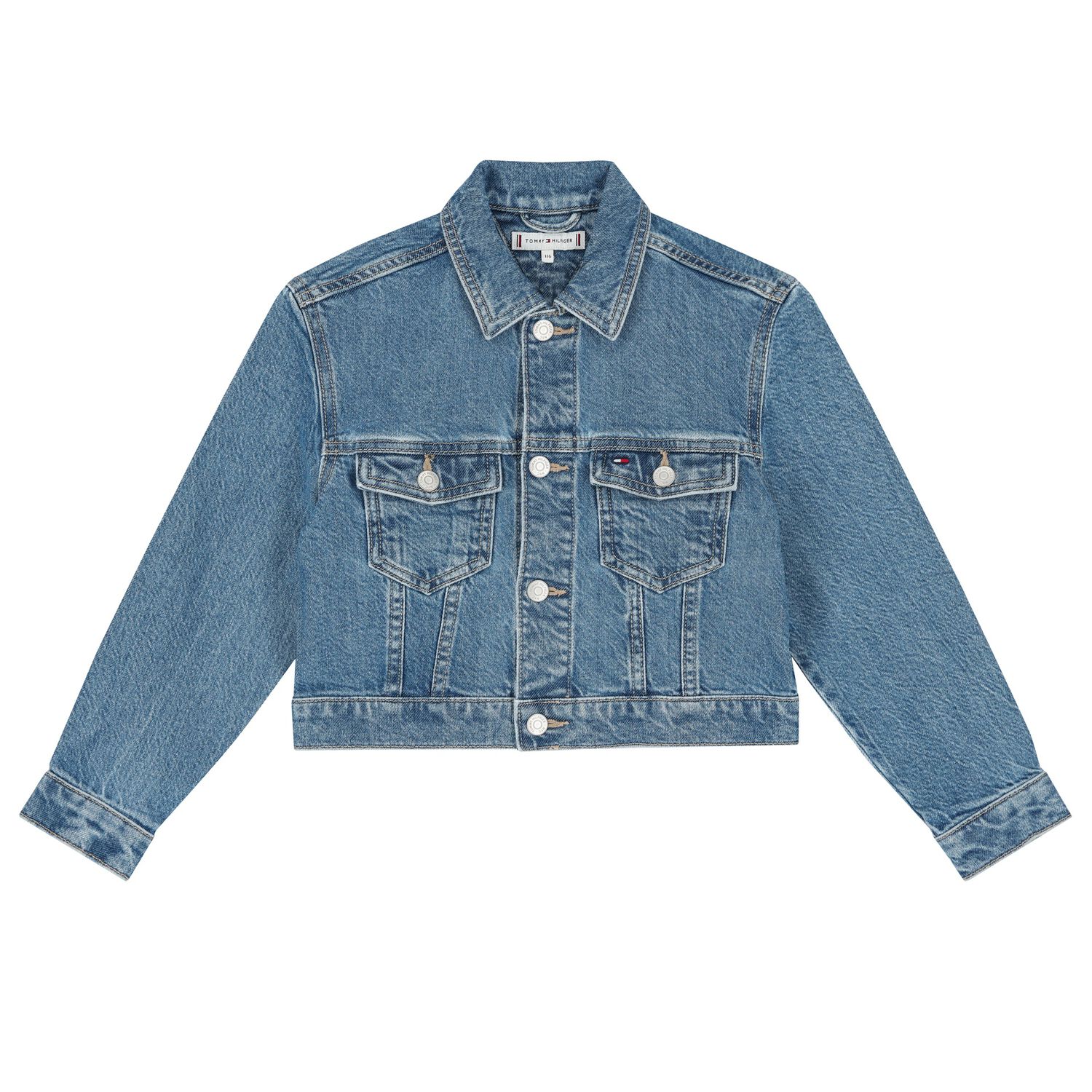 Girls Blue Logo Denim Jacket, 1, hi-res image number null