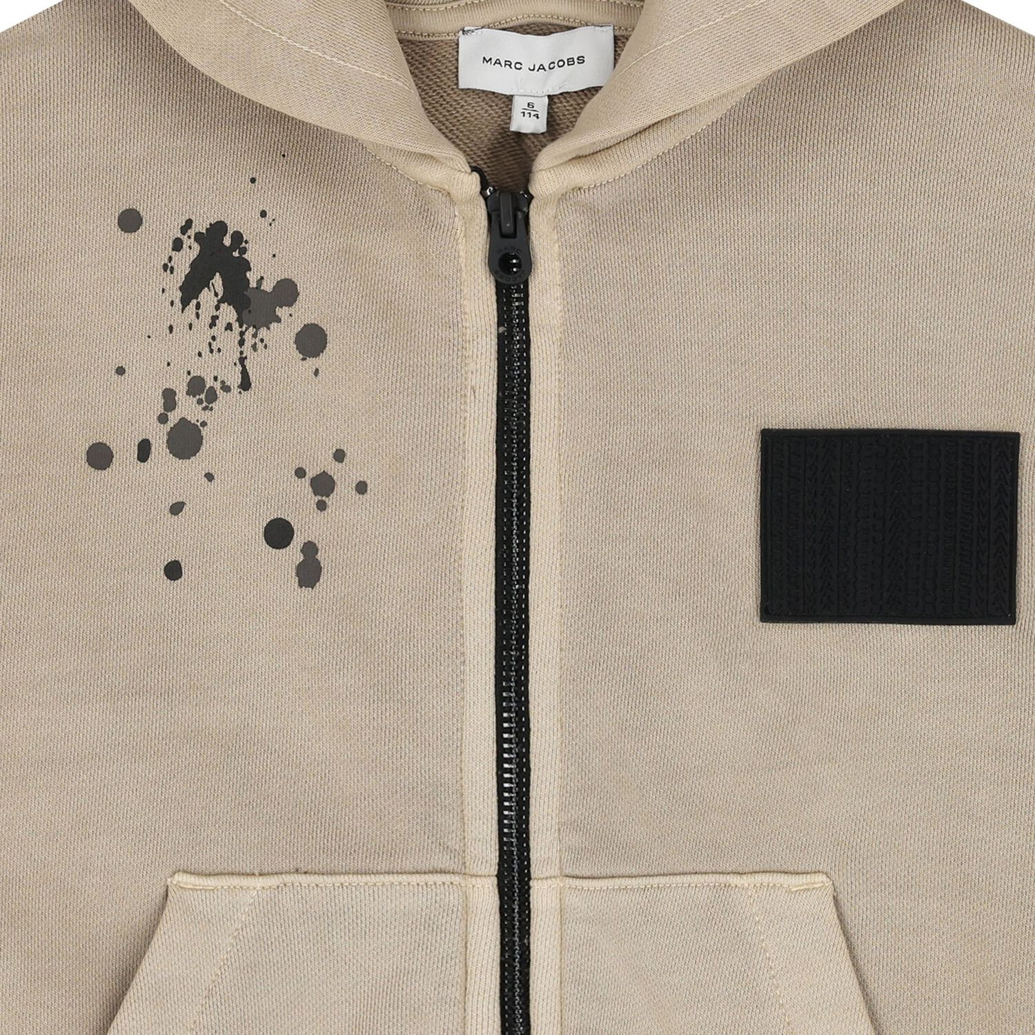 Boys Beige Logo Hooded Top, 1, hi-res