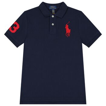 Ralph Lauren Boys Navy Blue Logo Polo Shirt, 1 Boys Navy Blue Logo Polo Shirt