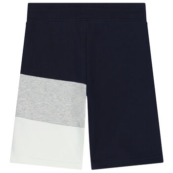 Boys Navy Blue Logo Shorts
