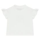 طقم تنوره للبنات الصغيرات بالشعار بتصميم الدب تيدي باللون الابيض والوردي, 1, hi-res