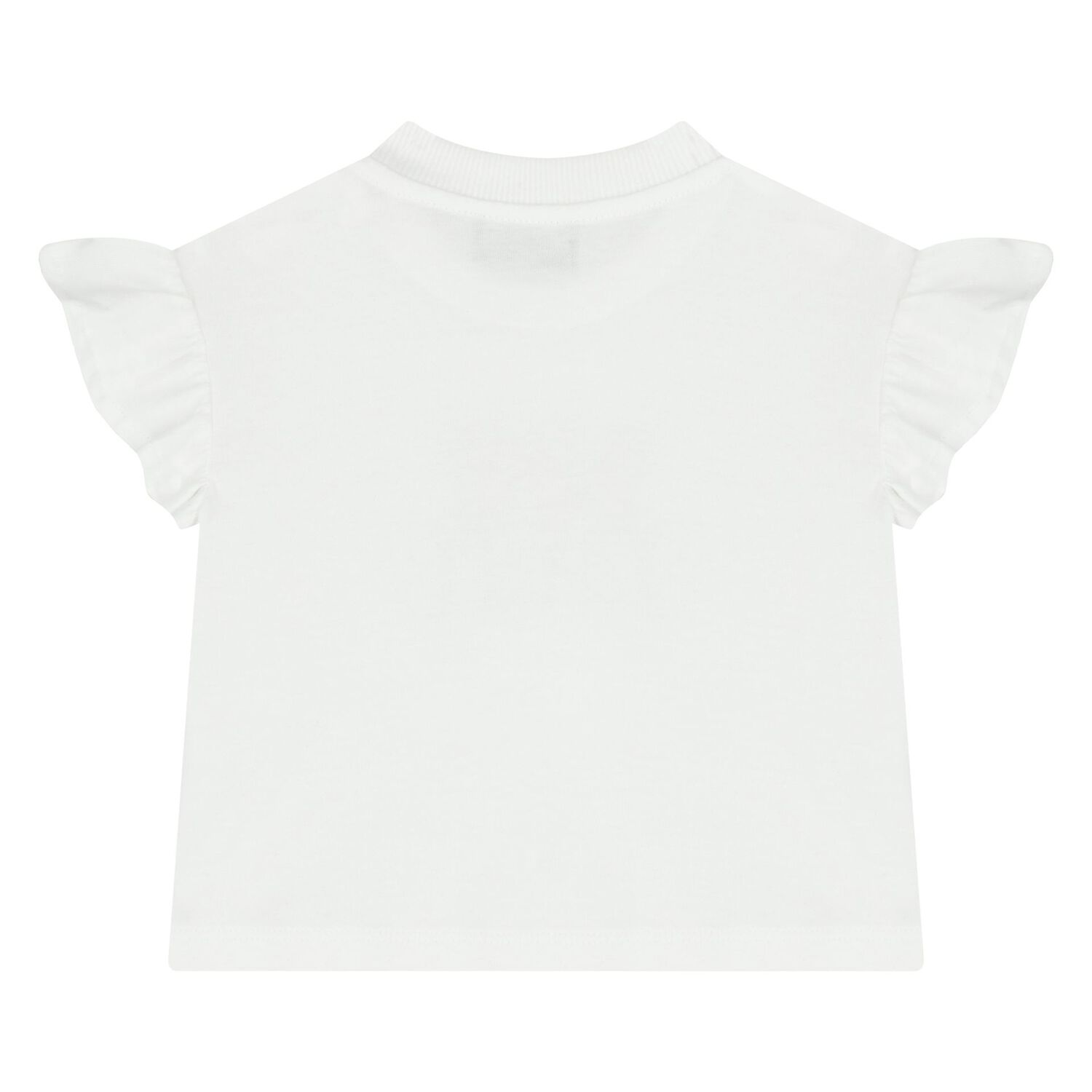 طقم تنوره للبنات الصغيرات بالشعار بتصميم الدب تيدي باللون الابيض والوردي, 1, hi-res