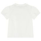 Girls White Rhinestone Logo Blouse, 1, hi-res