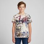 تيشرت اولاد بالشعار باللون البيج , 1, hi-res