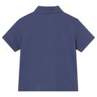 Younger Boys Navy Blue Logo Polo Shirt, 4, hi-res