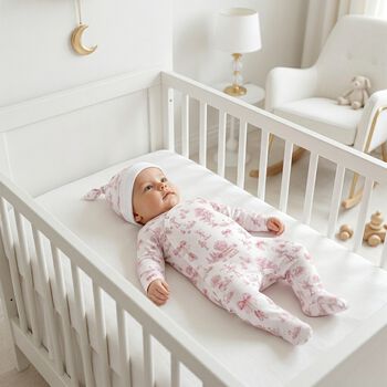 Baby Girls White & Pink Swan Babygrow