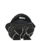 Girls Black Bow Tweed Handbag, 1, hi-res