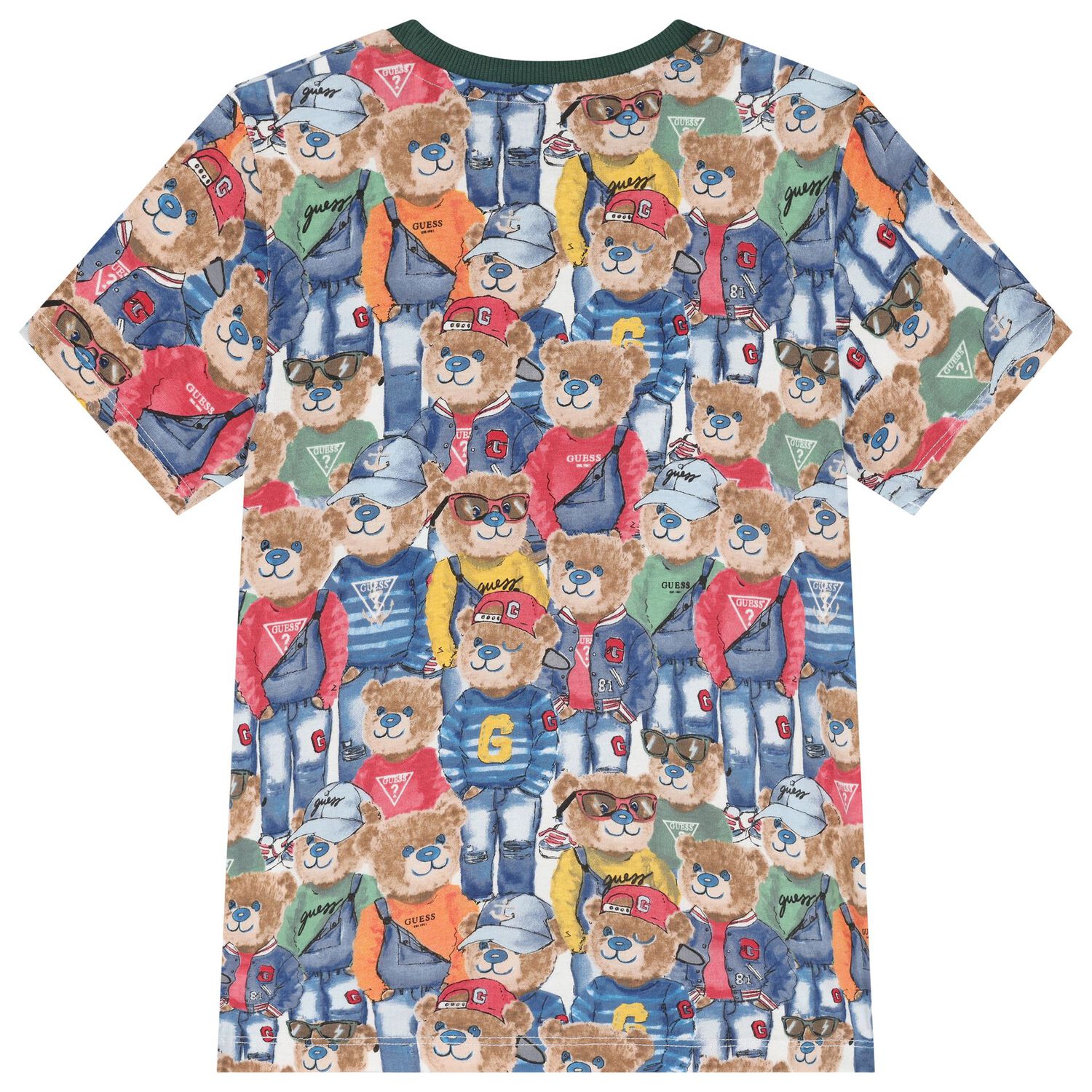 Boys Multi-Coloured Teddy Bear Logo T-Shirt, 2, hi-res image number null