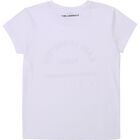 Girls White Logo T-Shirt, 2, hi-res