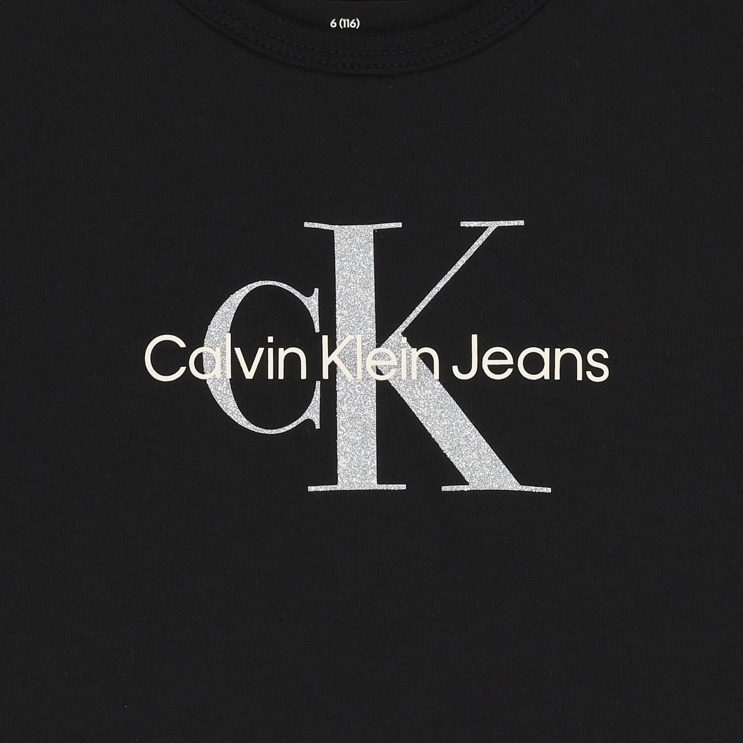 تيشيرت بنات بالشعار باللون الأسود, 1, hi-res image number null