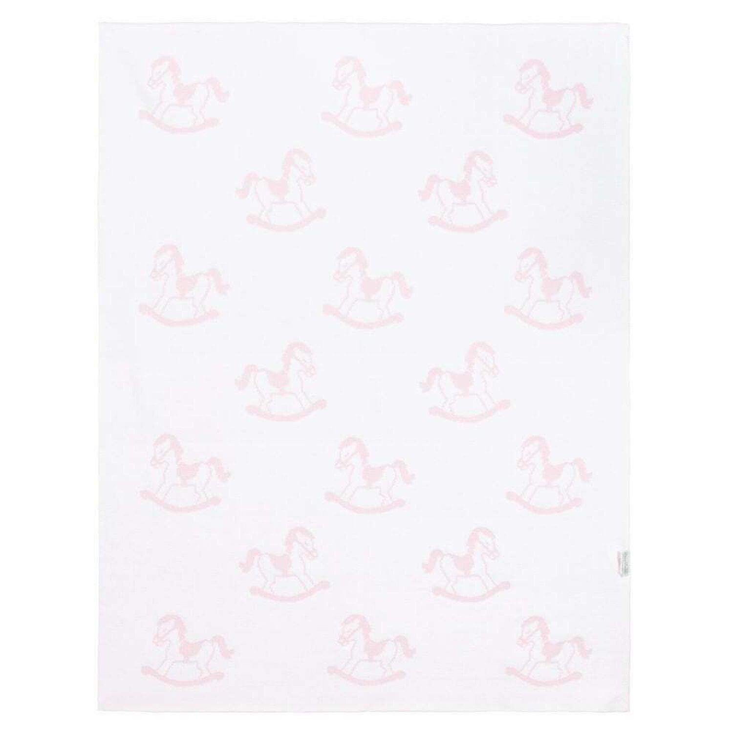 Baby Girls Pink Knitted Blanket, 1, hi-res