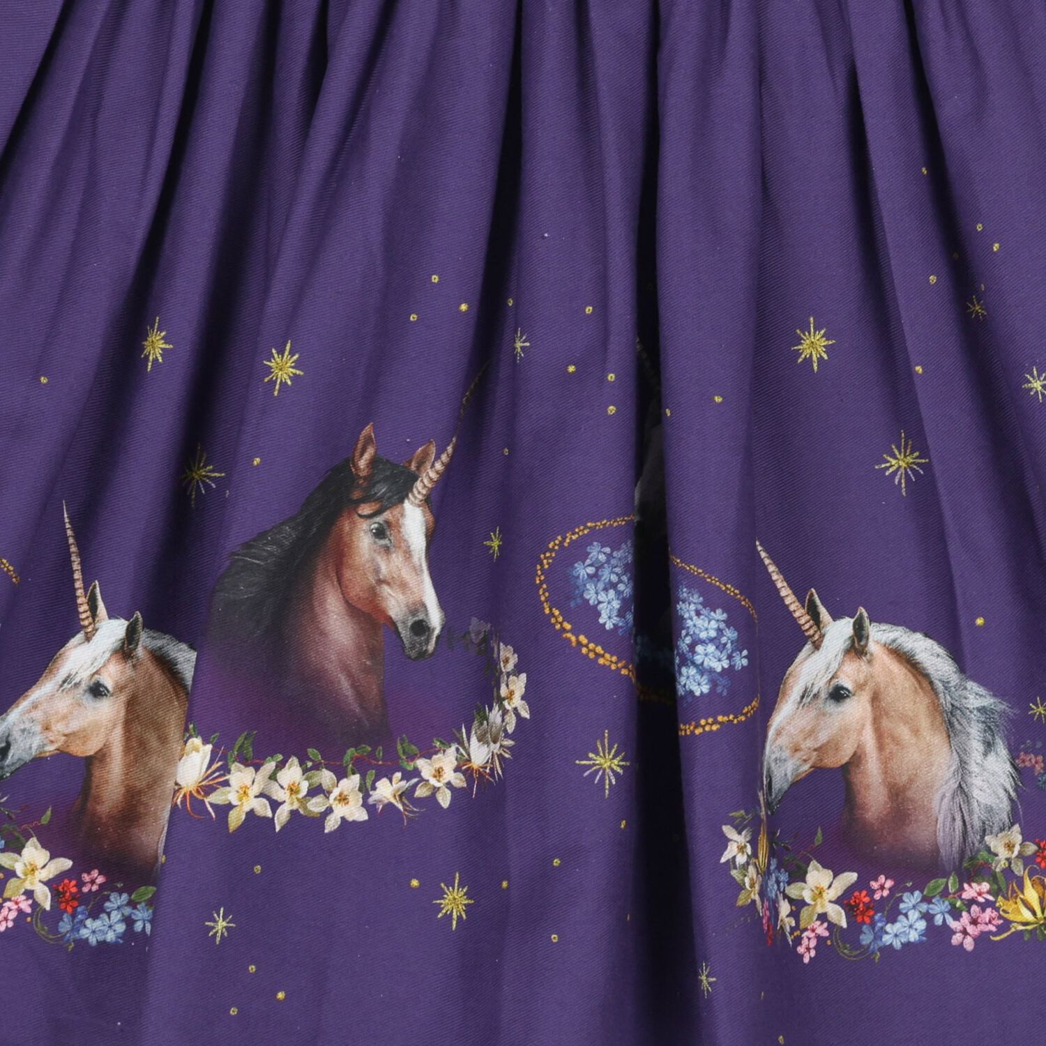 Girls Purple Unicorn Long Sleeve Dress , 1, hi-res