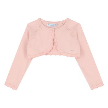 Younger Girls Pink Knitted Cardigan
