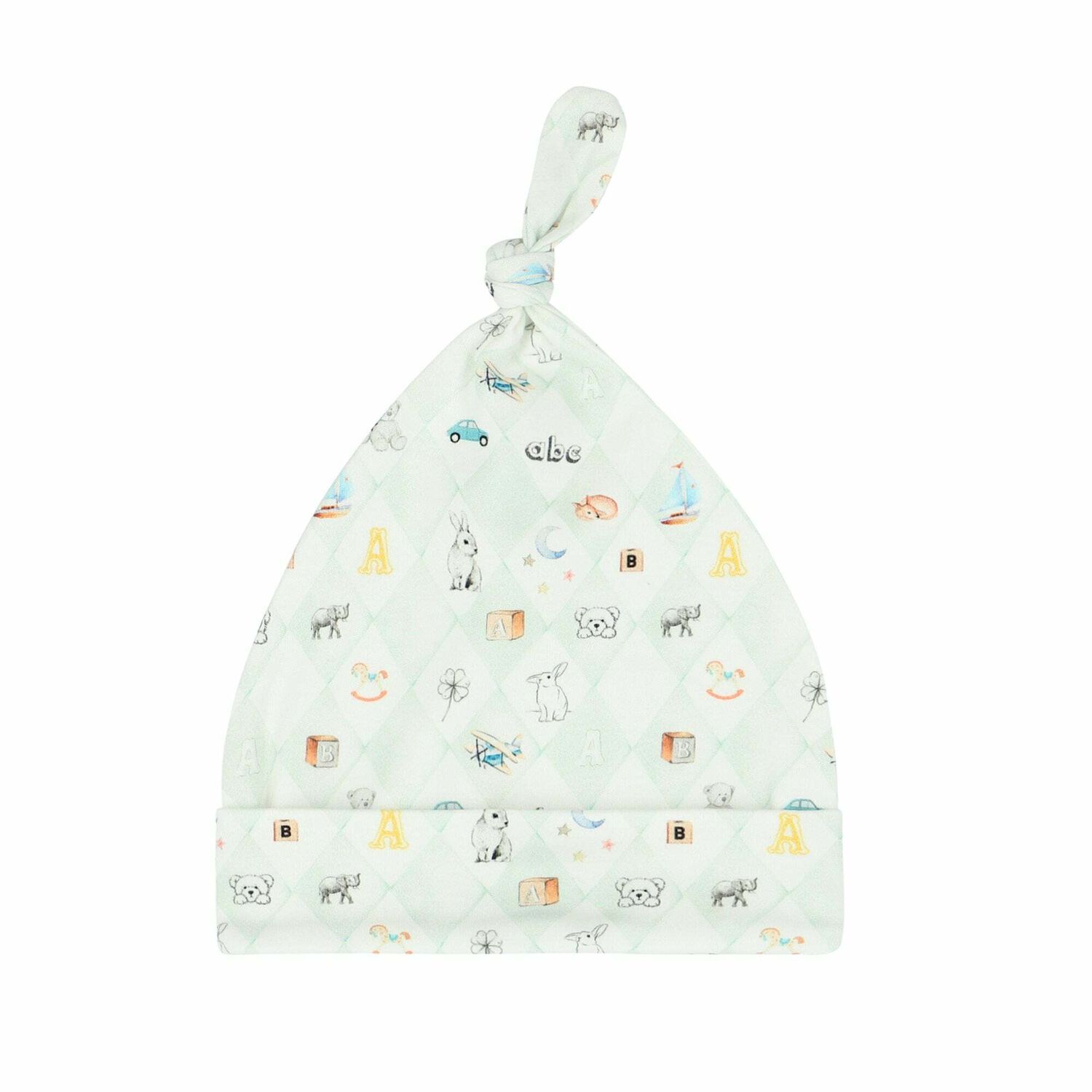 قبعة اطفال مطبعة باللون الاخضر والابيض, 1, hi-res