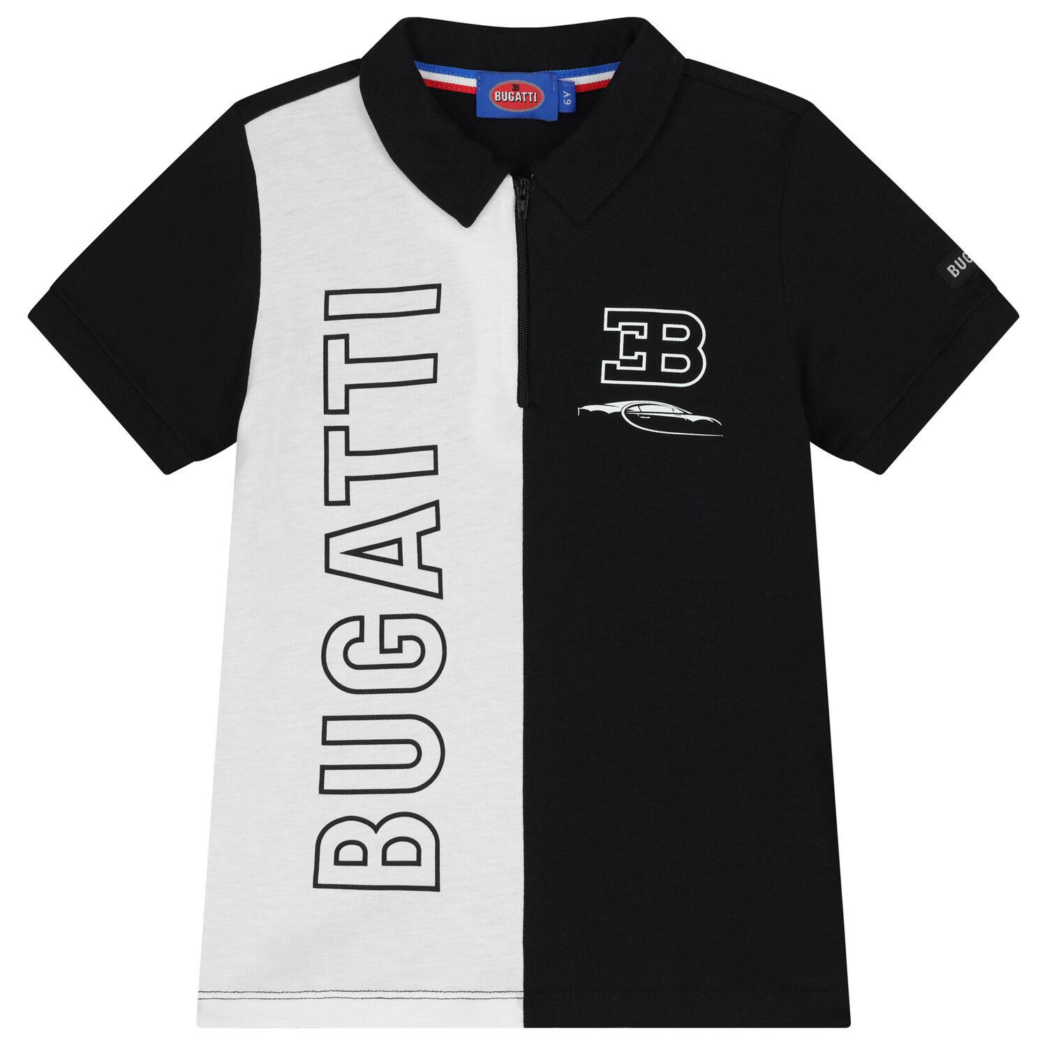 Boys White & Black Logo Polo Shirt, 1, hi-res