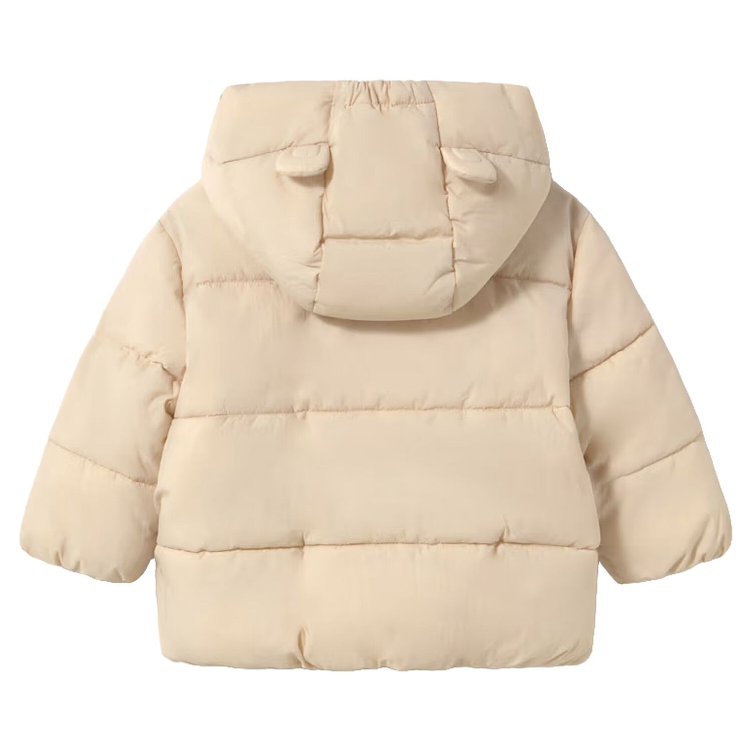Younger Girls Beige Teddy Bear Puffer Jacket, 2, hi-res
