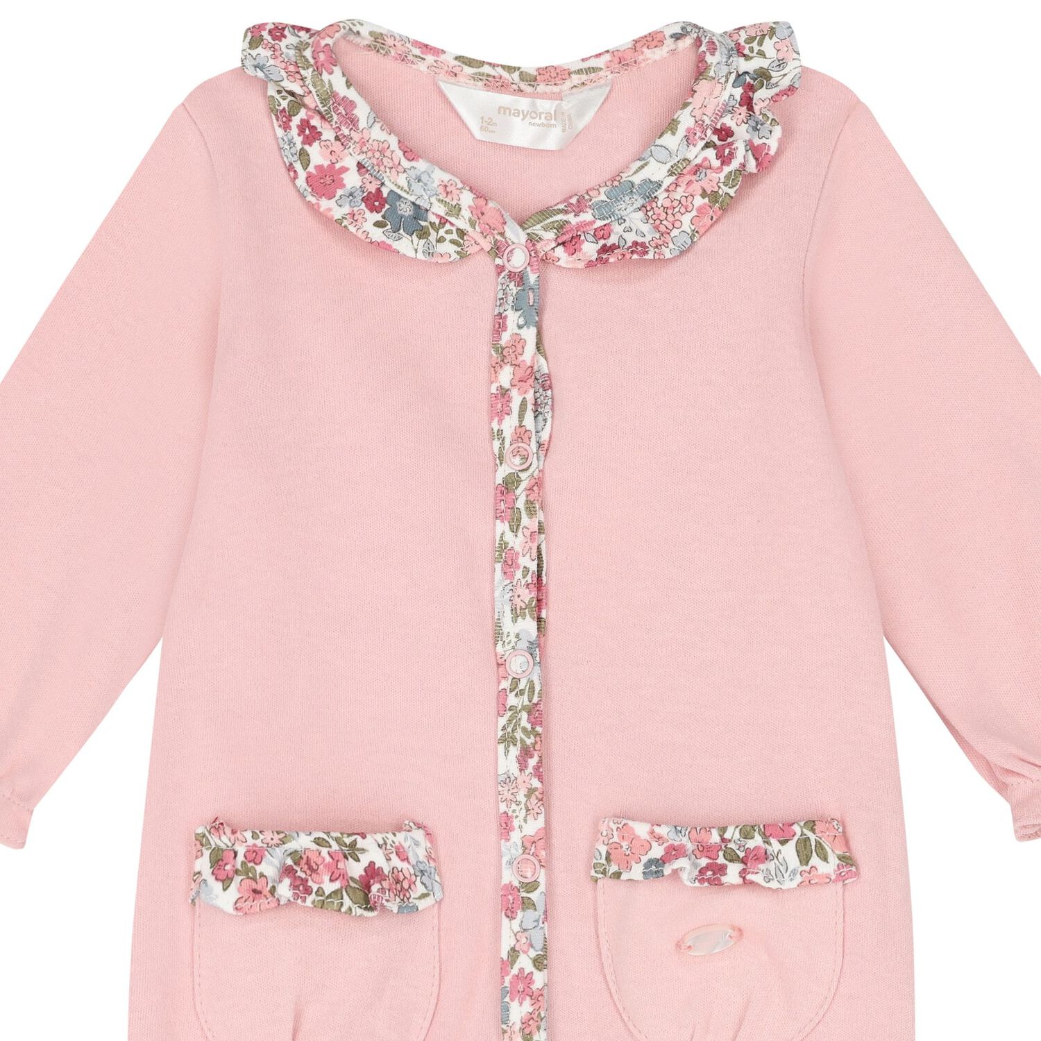 Baby Girls White & Pink Babygrows ( 2-Pack ), 1, hi-res