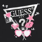 Girls Black Logo Long Sleeve Top, 2, hi-res