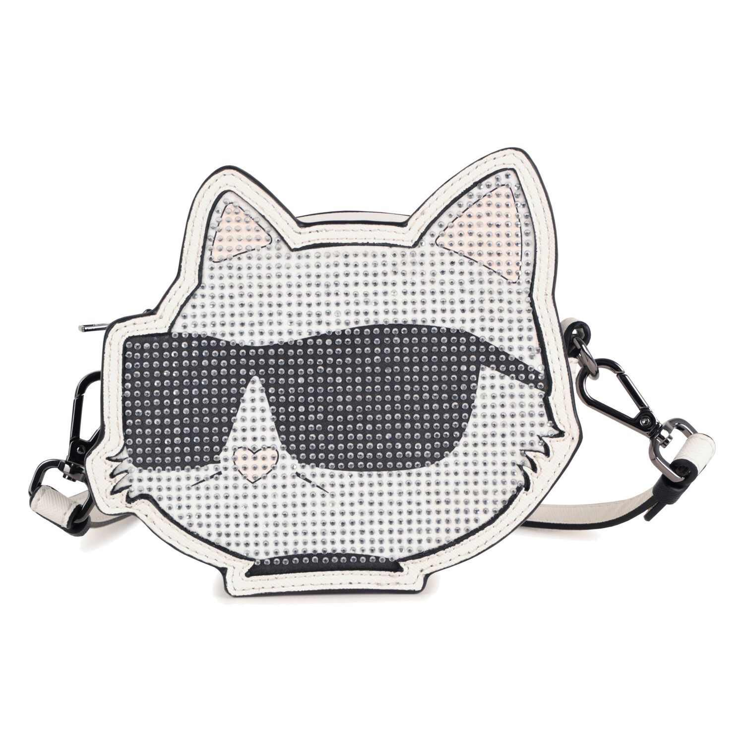 Girls White Embellished Choupette Handbag, 1, hi-res