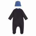 Baby Boys Black & Blue Babygrow & Hat Set, 2, hi-res