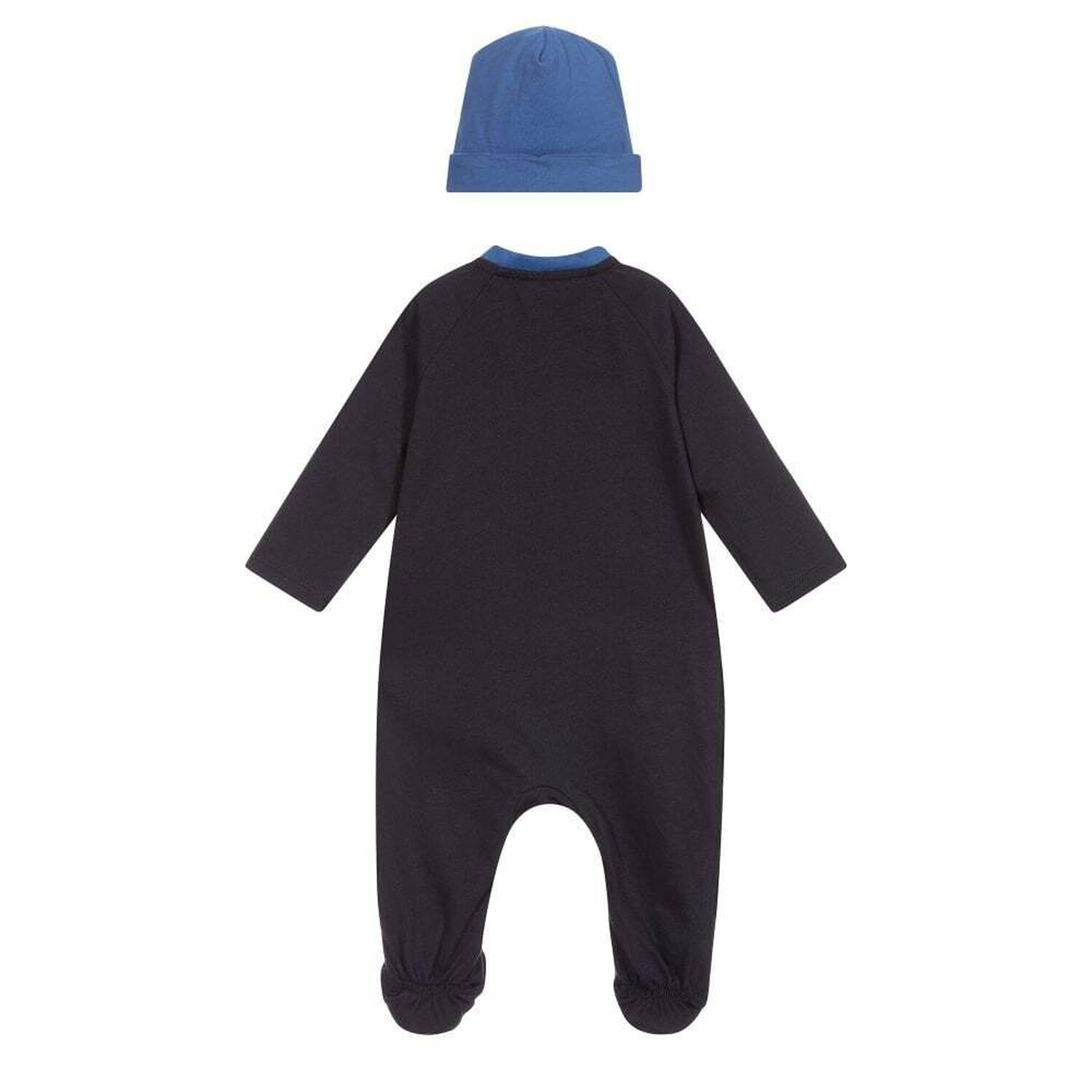 Baby Boys Black & Blue Babygrow & Hat Set, 2, hi-res