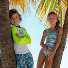 تيشيرت سباحة باللون الابيض بأكمام للاولاد, 1, hi-res