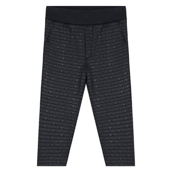 Younger Boys Navy Blue Logo Joggers