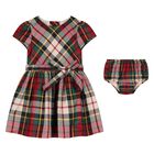 Baby Girls Red & Green Tartan Dress Set, 1, hi-res
