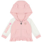 Younger Girls Pink & Ivory Logo Tracksuit, 1, hi-res