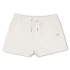 Girls Mini Me Ivory Logo Shorts, 1, hi-res
