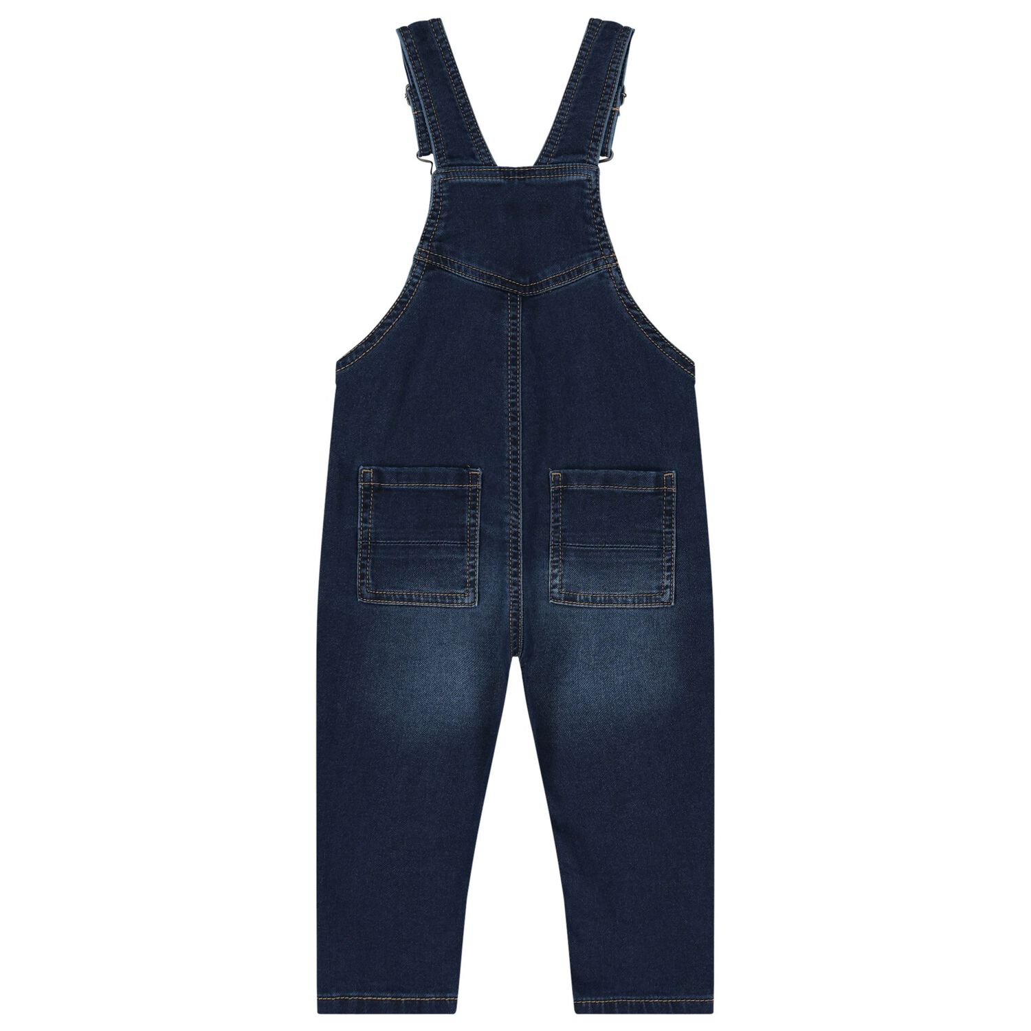 Younger Boys Blue Denim Dungaree, 1, hi-res