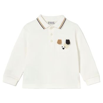 Younger Boys Ivory Puppy Polo Shirt