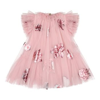 Baby Girls Pink Tulle Floral Dottie Dress