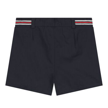 Baby Boys Navy Blue Web Striped Canvas Shorts