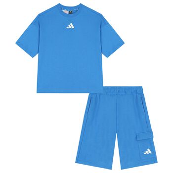 Boys Blue Logo Shorts Set