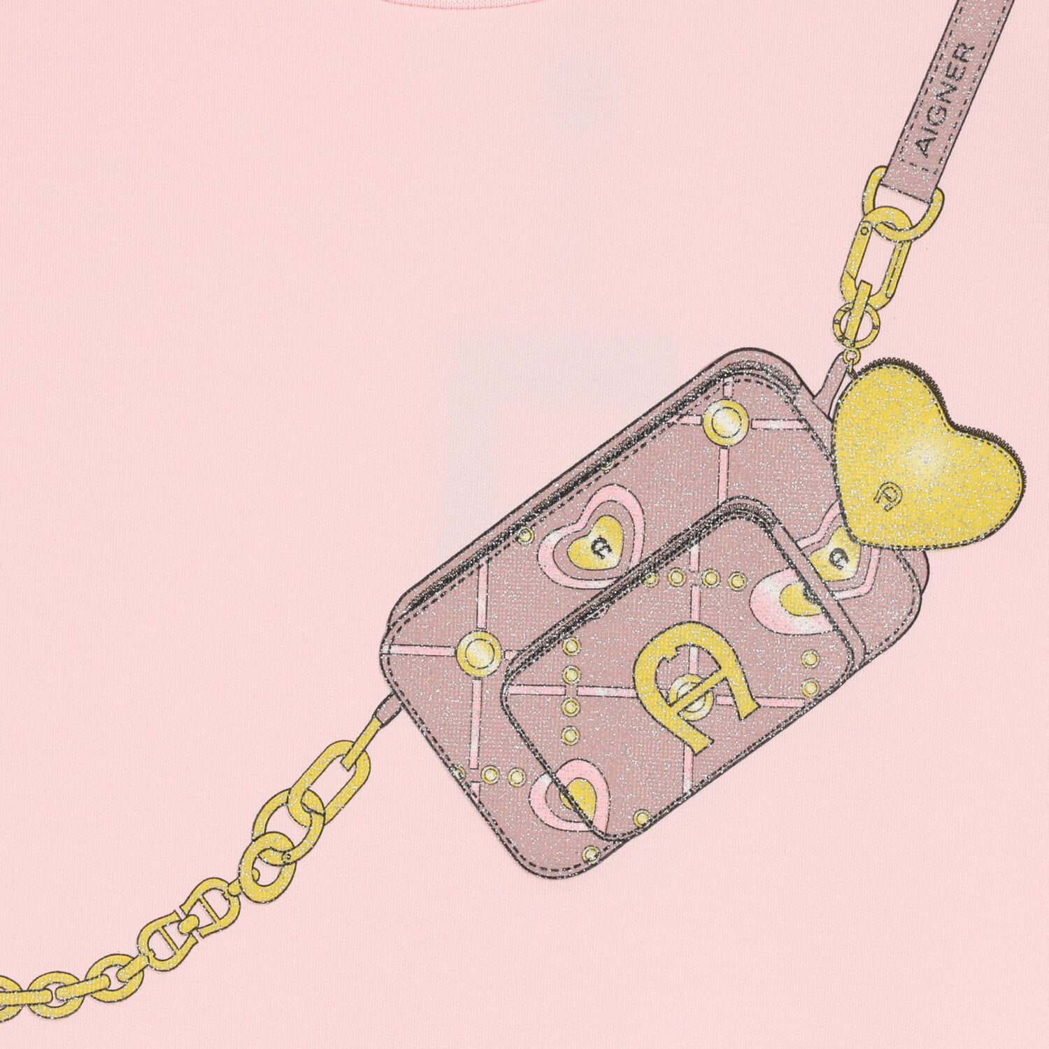 سويت شيرت باللون  وردي للبنات مع حقيبة كروس بودي, 2, hi-res