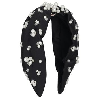 Girls Black Pearl & Cystal Headband