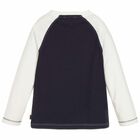 Boys Blue & White Logo Top, 1, hi-res