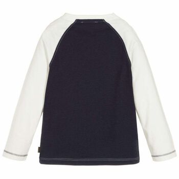 Boys Blue & White Logo Top