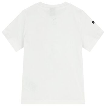 Boys White Ferrari Logo T-Shirt