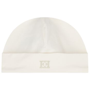 Baby Girls Ivory Logo Baby Hat