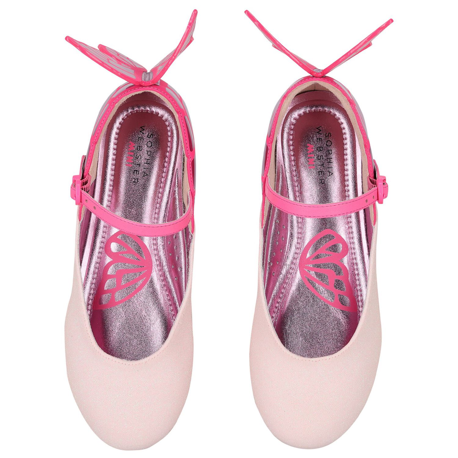 Girls Pink Butterfly Shoes, 1, hi-res image number null