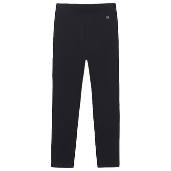 Girls Black Logo Leggings