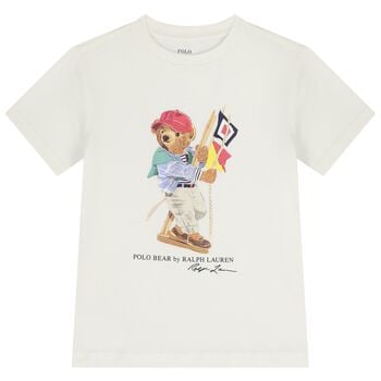Boys White Polo Bear T-Shirt